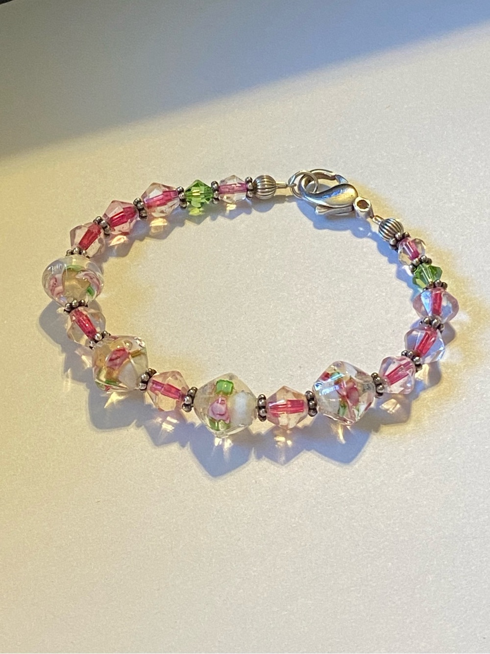 Sterling Silver 925 Glass Beaded Bracelet